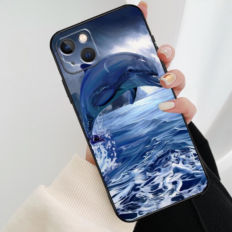 Cute Dolphin Ocean Phone Case For iPhone 17 Pro Max 15 14 13 11 12 16 Pro Max mini 15 16 Plus 16e 17 Air Cover