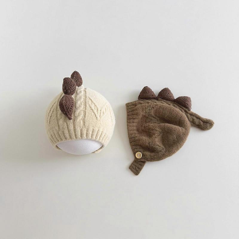 Lustige Archosaurier Plan Verflochtene Wintermütze für Kinder 3 8 Jahre Weiche Warme Mütze mit Ohrenklappen Sicherheit Weiß Milch