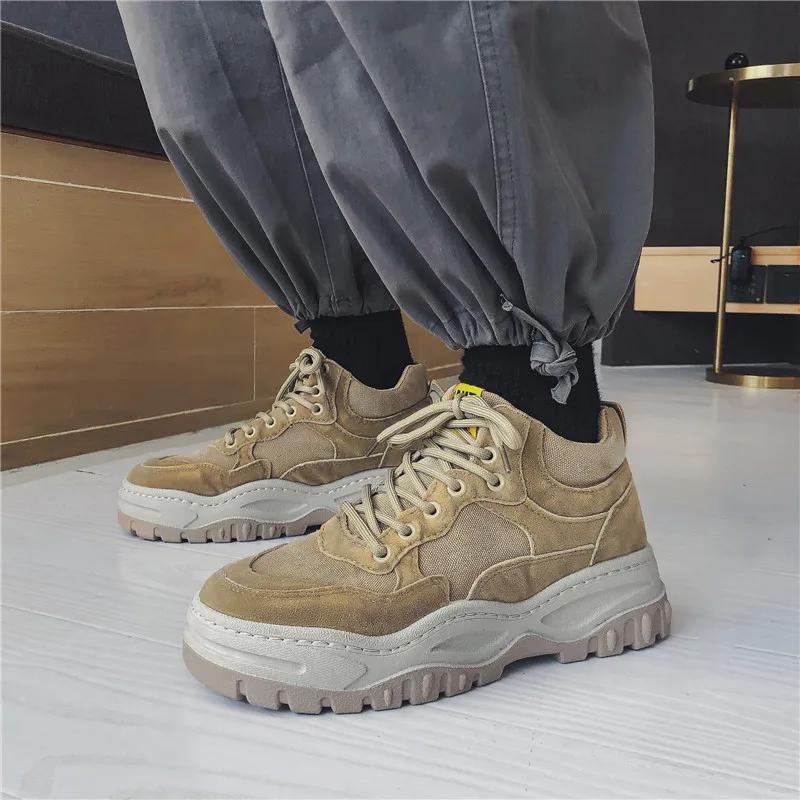 Men Shoes Ankle Boots 2024 New Autumn Winter Sports Casual Comfortable Anti Slip Running Lace Up Platform Warm Outdoor Sneakers