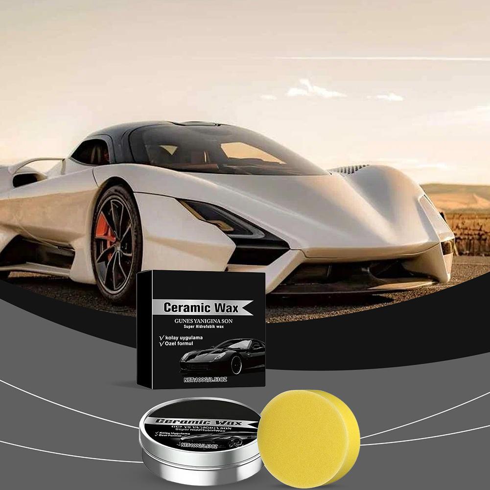 100g Black Car Wax Crystal Electroplating, Waterproof And Hydrophobic Coating, Enhances Gloss And Protection Car Polish set