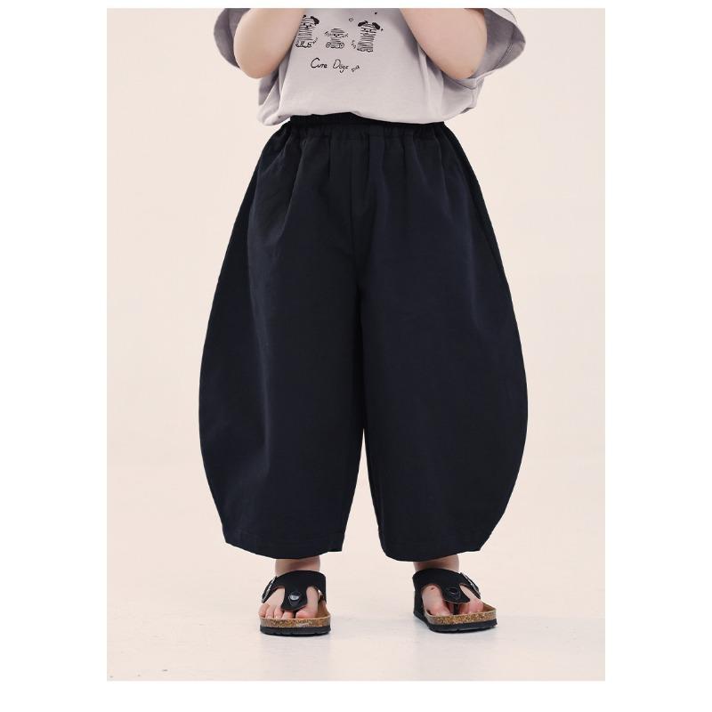 Boys Young Kids Loose Solid Casual Summer Cropped Pants
