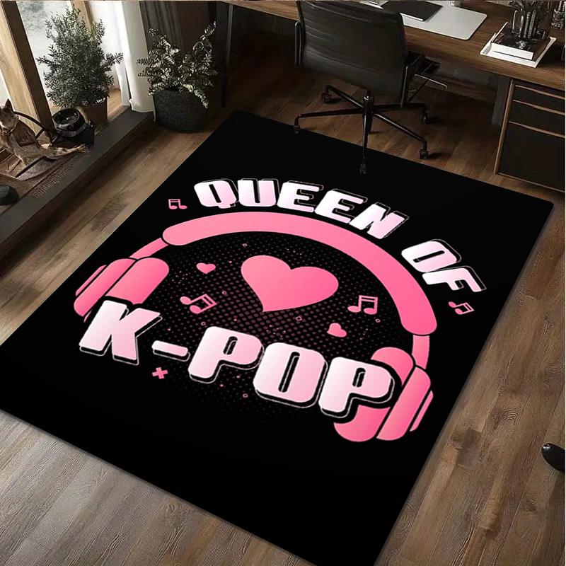 1Pc K Pop Print Rug - Home Decoration Carpet For Living Room Bedroom Flooring Computer Chair Area Rug