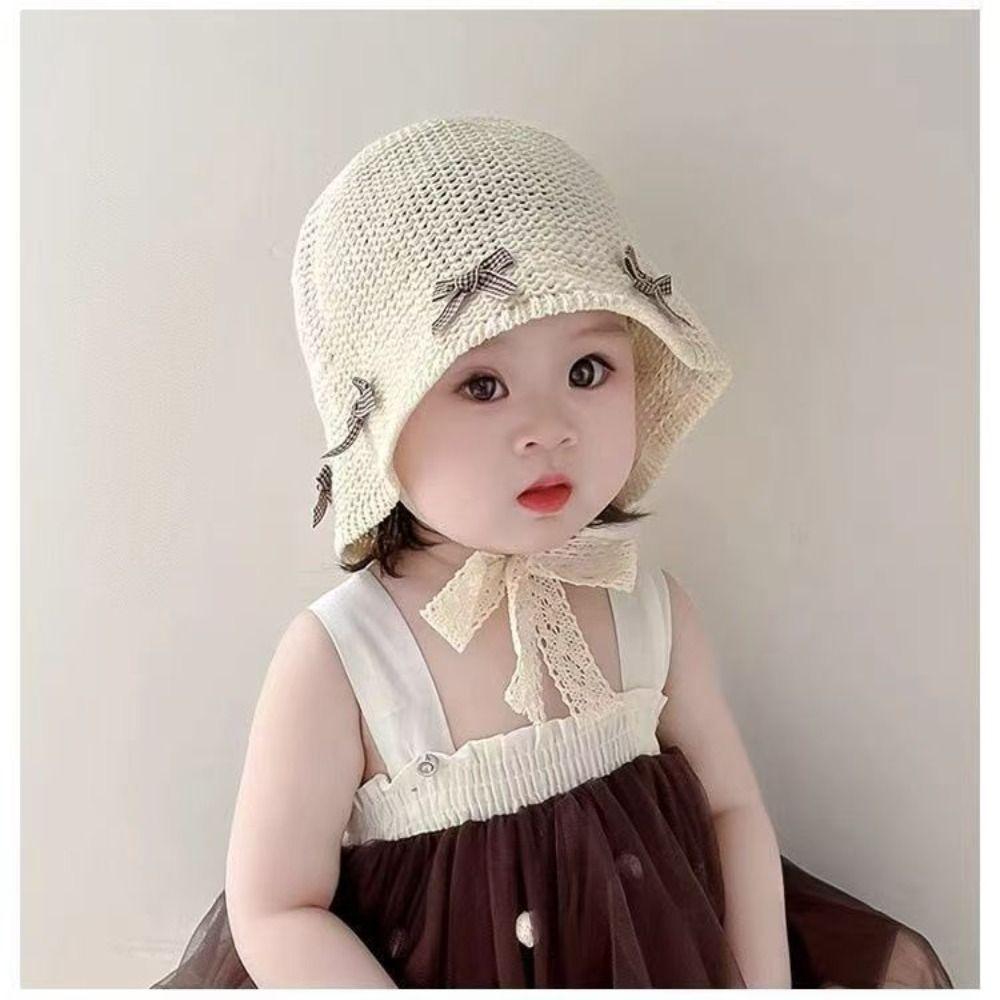Summer Lace Straw Hat Beach Children Panama Caps Trendy Baby Straw Hat for Kids