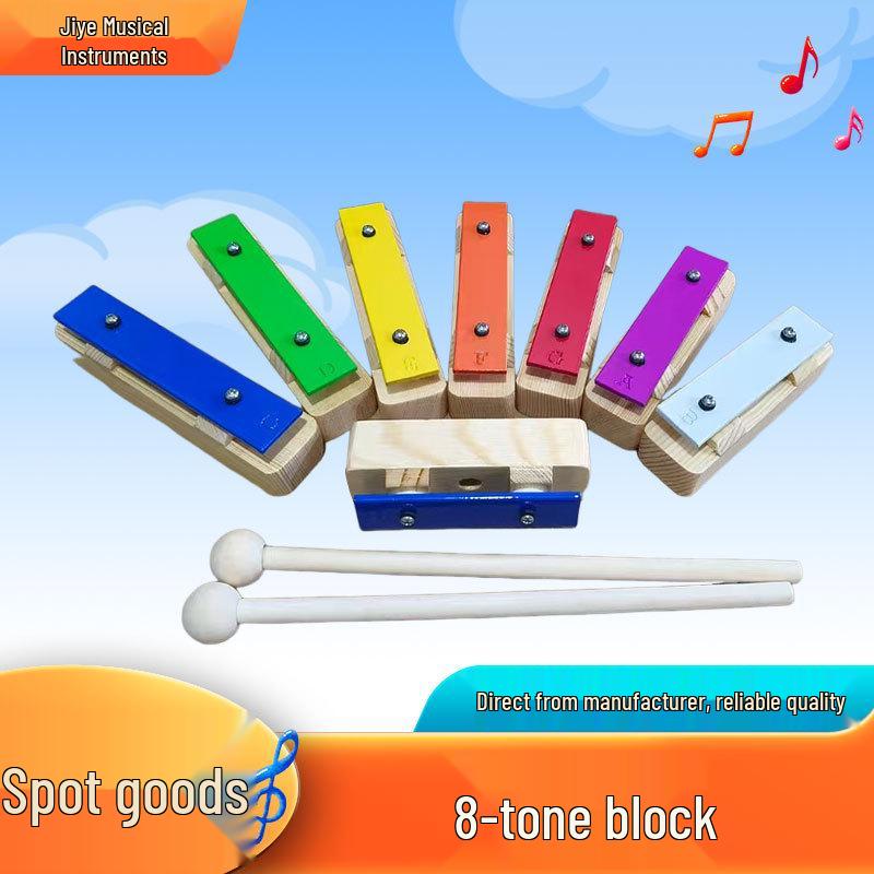 8-тональный ксилофон Орфа с алюминиевыми пластинами - Цветной музыкальный обучающий инструмент для детей