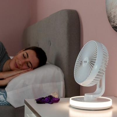 Stolný ventilátor - InnovaGoods - FanLed - Nabíjateľný - LED - Biely