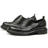 66-11 Round Head Leather Shoes British Casual First-Layer Cowhide Men'S Shoes Retro Hand-Polished Thick-Soled Muffin Trendy Men