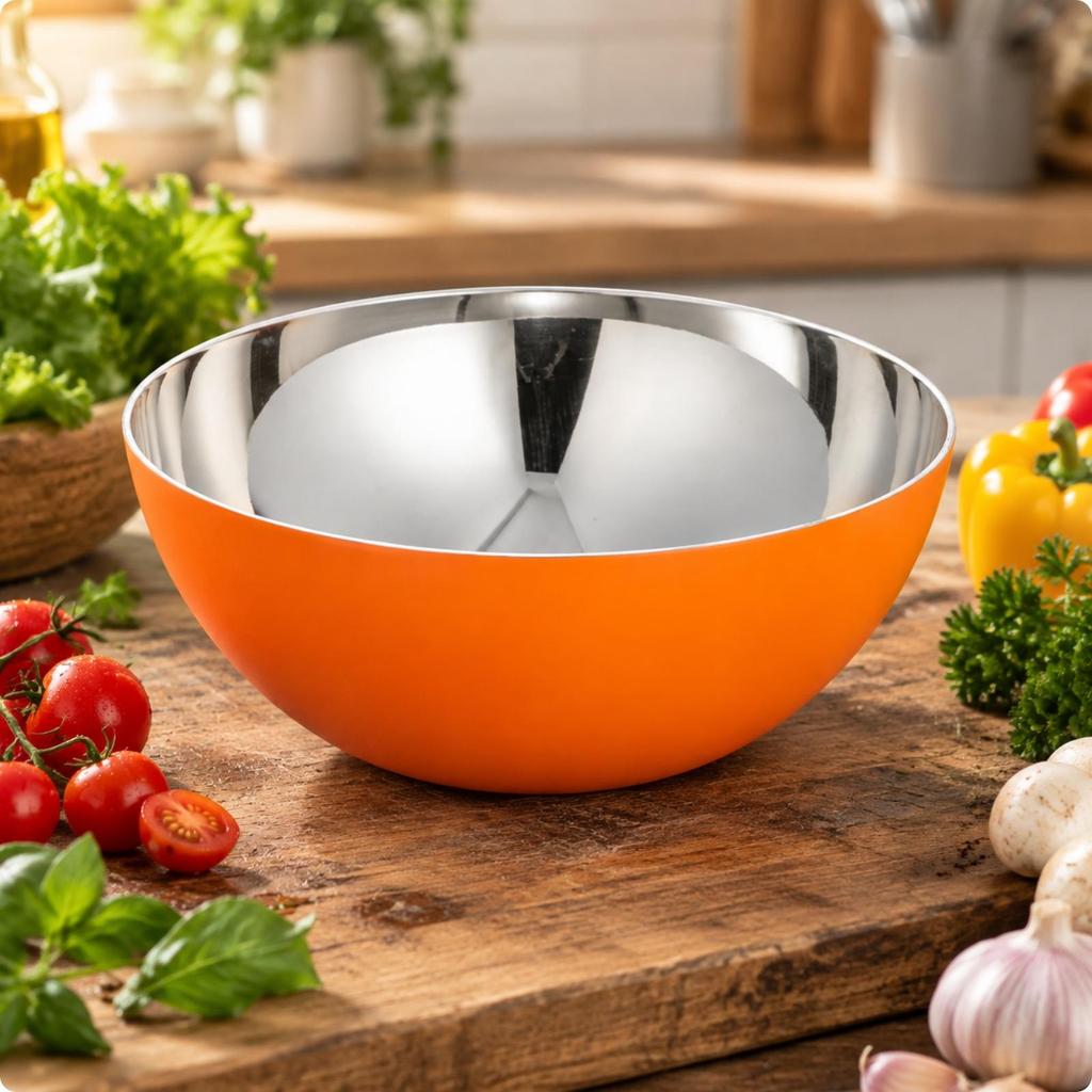 Food-Grade Stainless Steel Serving Bowl Easy to Clean with Wide