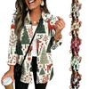 Women's Christmas Print Button Cardigan Long Sleeve Loose Fit Casual Shirt Top