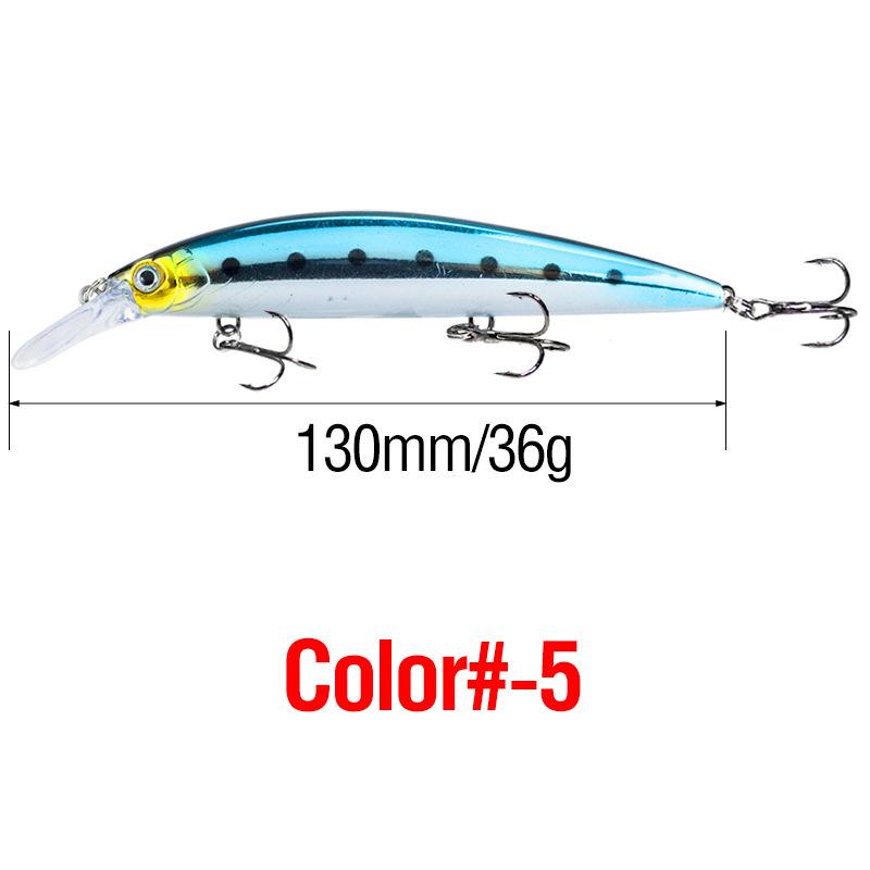 1Pc 130Mm/36G Simulation Minnow Fishing Lure Laser Engraving Long Casting Hard Lure With 3 Treble Hooks Wobble Fishing Tackles