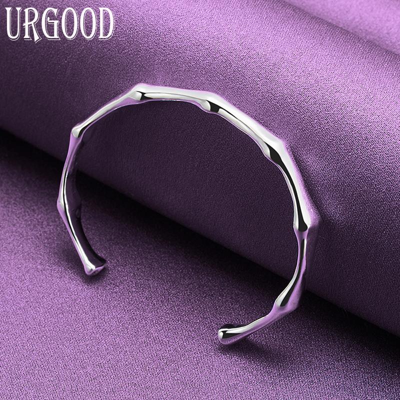 Offenes Bambusknoten-Armband aus 925er-Sterlingsilber, Modeschmuck