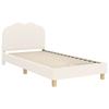 Children s Bed Frame with Headboard Cream 80 x 200 cm Boucle