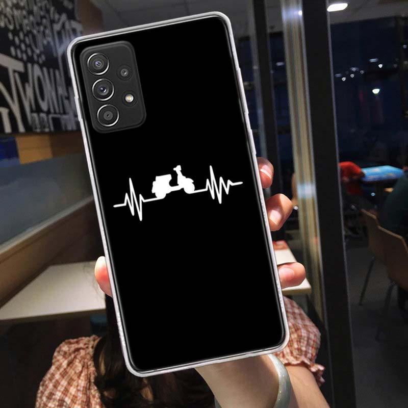 Motorcycle Heartbeat Phone Case for Samsung A54 A57 A37 A17 A14 A15 A12 A24 A34 A55 A35 A25 A52S A07 A05S A04S A22 A32 A72 Galax