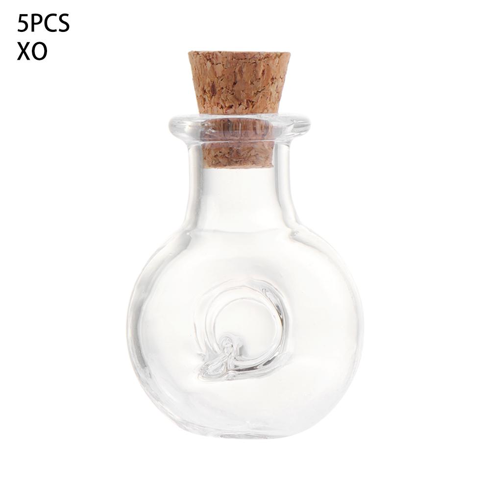 5Pcs Cork Stopper Small Empty Glass Bottle Tiny Glass Jars With Cork Decorative Wish Glass Jars Wedding Holiday Mini Containers