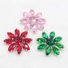 LKERAN 2pcs/30MM Crystal Horse Eye Sunflower Alloy Flower Plate Buckle DIY Clothing Crafts Accessories