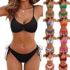 Sexy Textured Bikini Women's Adjustable Lace-up Split Swimsuit Multi-color European Bikini