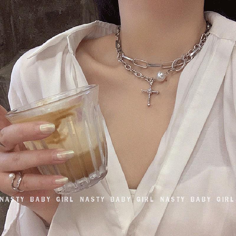 Double-Layer Rose Zircon Sweater Necklace - Women's Versatile Clavicle Chain, Light Luxury, High-End, Niche Accessory