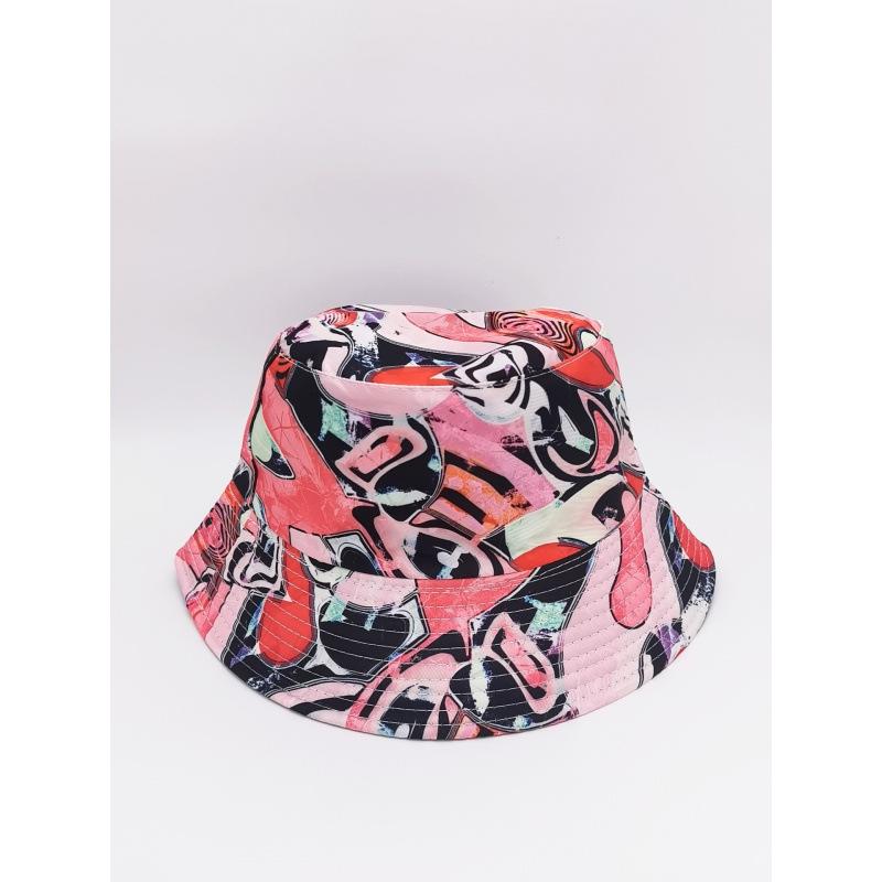 Spring new creative printing camouflage pattern bucket hat women's summer outdoor leisure versatile sun hat
