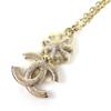 Excellent CHANEL Necklace Camellia COCO Mark Rhinestone Faux Pearl gold B22K Used