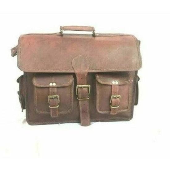 

Сумка для ноутбука Портфель Мужская Кожаная Винтажная Коричневая Мессенджер На Плечо Корпоративная 16 x 12 x 5 in