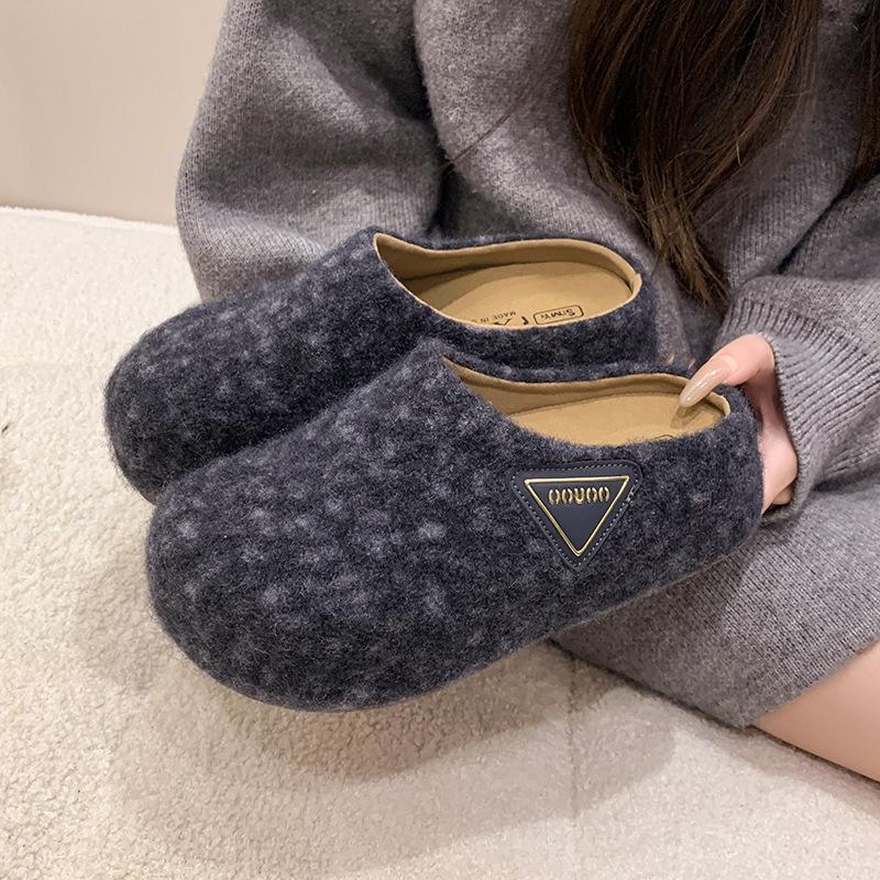 Retro Inner Heightening Bag Head Slippers Women's Outer Wear New Comfortable and Versatile Lazy One Pedal and Half Drag