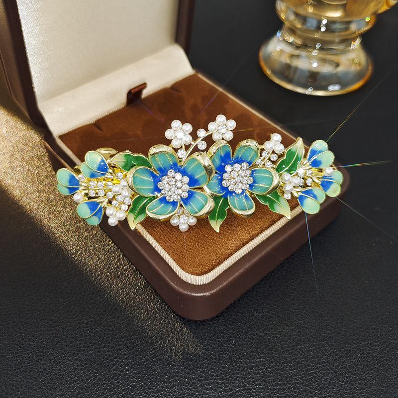 Elegant Retro Butterfly Flower Hairpin with Bow - Hanfu Cheongsam Style