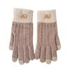 Warm Gloves for Women In Autumn and Winter Alpaca Velvet Knitted Touch Screen Outdoor Anti Freeze Plus Velvet Thickened Korean Version Cute