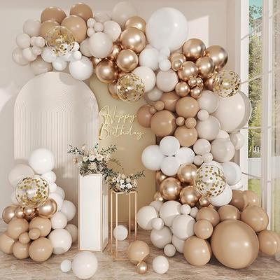 White Snad Balloons Garland Skin Champagne Gold Confetti Latex Ballon Arch Kit Kid Birthday Party Wedding Baby Shower Decoration