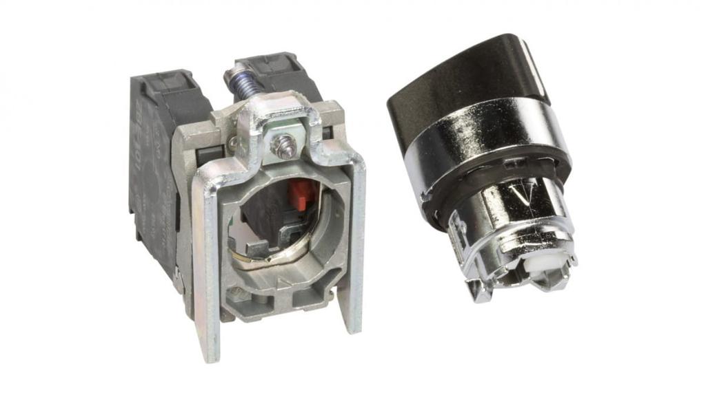 Przełącznik 2 Położeniowy Pokrętło 22Mm Czarny 1Z 1R Bez Samopowrotu Xb4Bd25