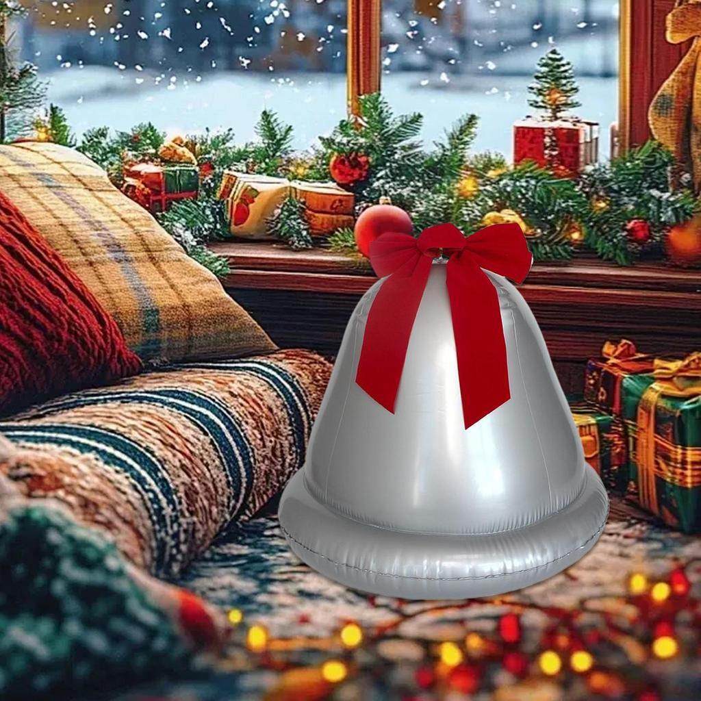 Giant Inflatable Christmas Balls Large PVC Christmas Bell With Bow Home Decor Lawn Ornaments For Indoor Outdoor Office Pathway