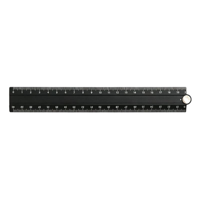 Scale-Lined Foldable Ruler with Metal Body and Center Joint for Drawing, Measuring, and Positioning Craft Layouts