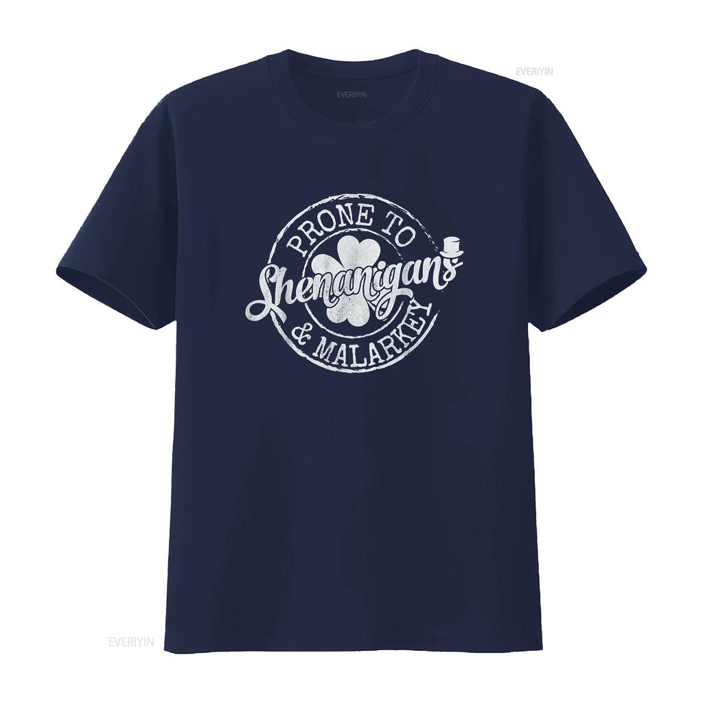 Prone To Shenanigans And Malarkey Funny St Patricks Day Boys T Shirt vintage Washed fashion Stylish Soft Unisex Comfortable