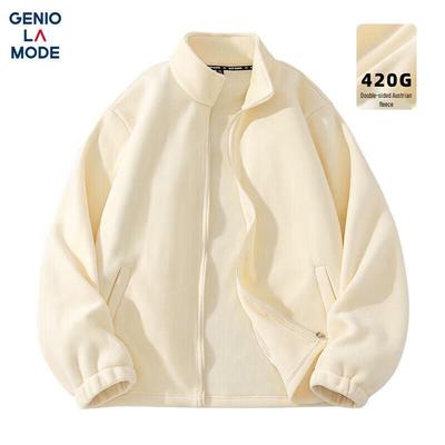 GENIOLAMODE Men's Winter Warm Fleece Stand Collar Jacket