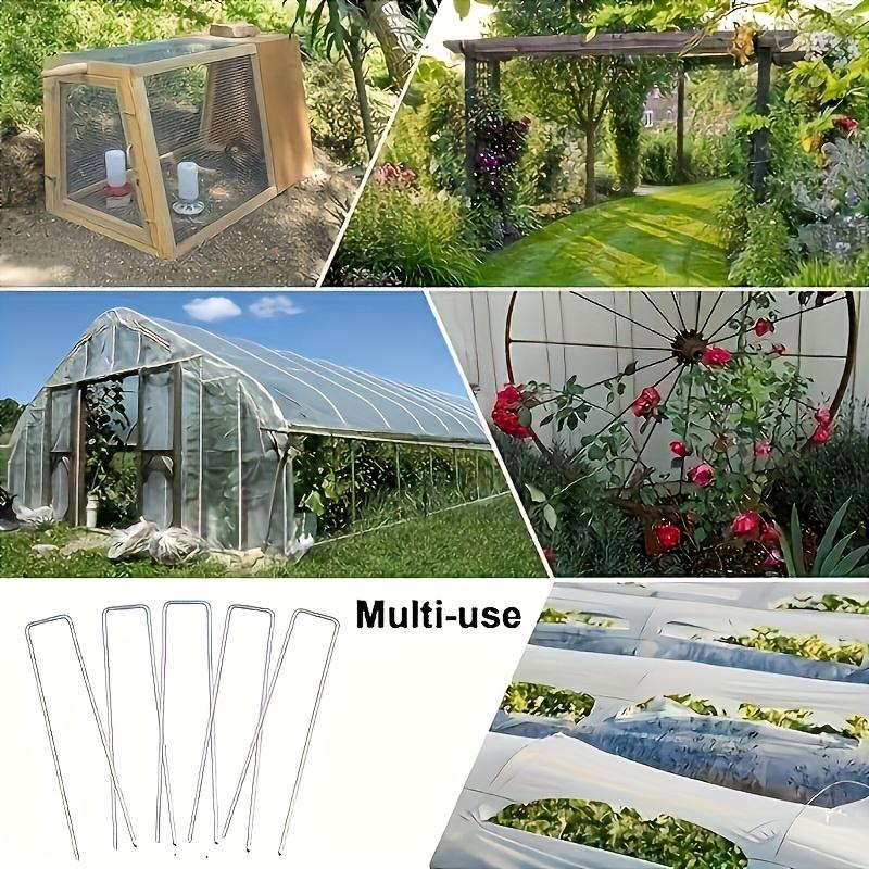 25/50Pcs U-Shaped Garden Pins Garden Stakes Staples, Heavy Duty Yard Lawn Tent Stakes Securing Pegs for Weed, U-shaped Tent