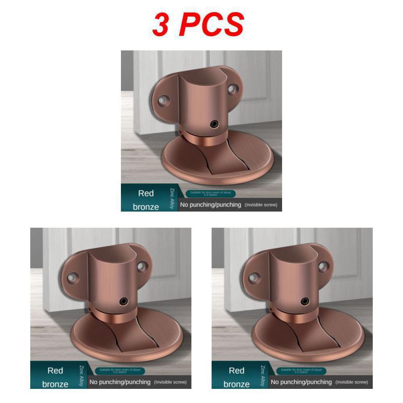 Adjustable Stainless Steel Door Stop Punch-free Strong Magnetic Anti-collision Door Stopper Invisible Bathroom Floor Door Stop