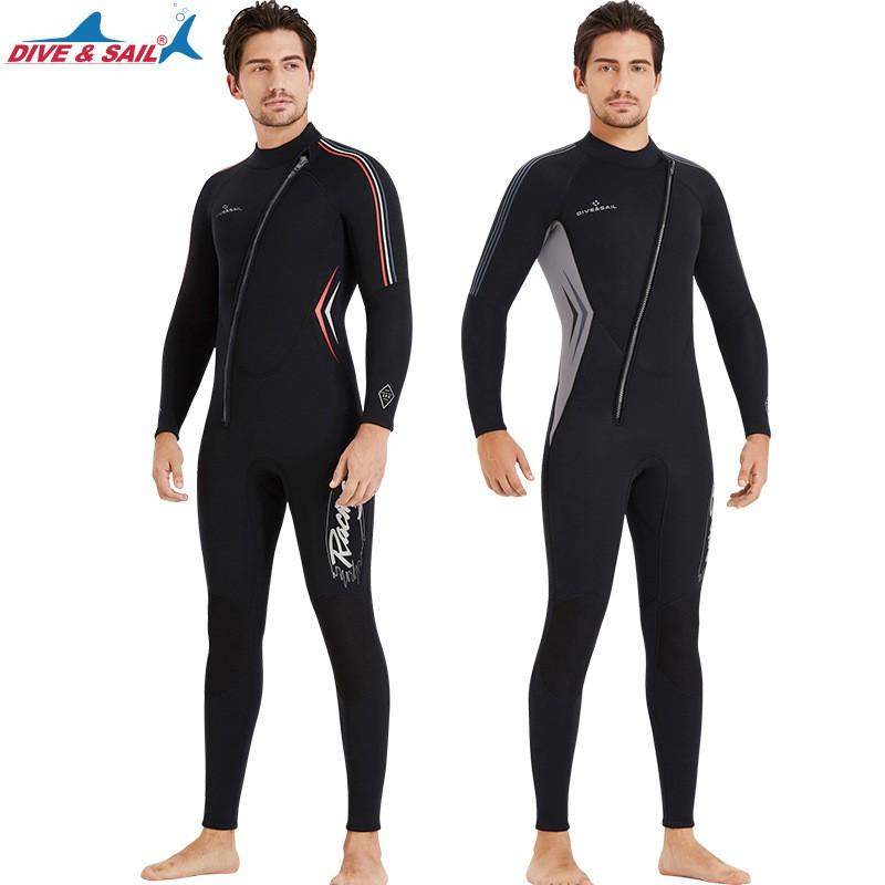 3MM Diving Suit Thickened Warm One-piece Long-sleeved Men's Snorkeling Surfing Sunscreen Jellyfish Swimsuit