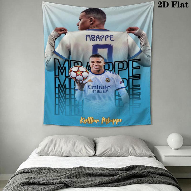 Kylian Mbappé Power  Wall Hanging Printed Fabric Blanket Decorative Tapestries for Bedroom Living Room Home Decor