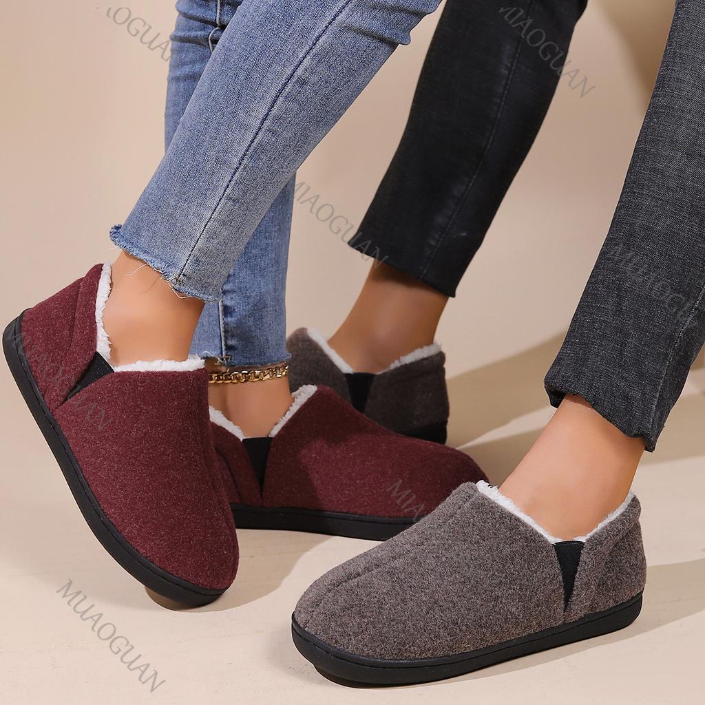 Fashion Winter Slippers for Women Outdoor Fashion Casual Warm Fluffy Slippers Indoor Plush Flat Bottom Women's Shoes Slip On Warm Slides