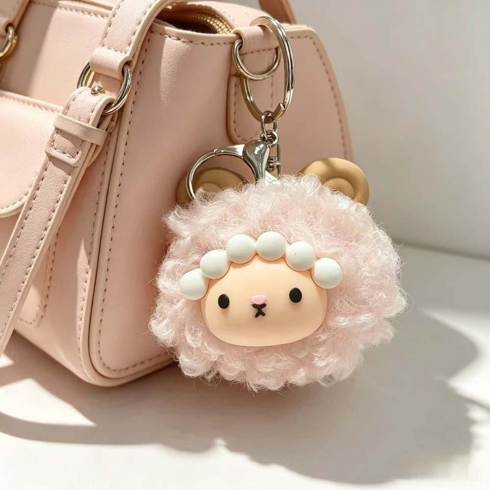 Mini Size Miniature Plush Sheep Doll Pastel Colors Animal Hanging Ornament Trendy Girls