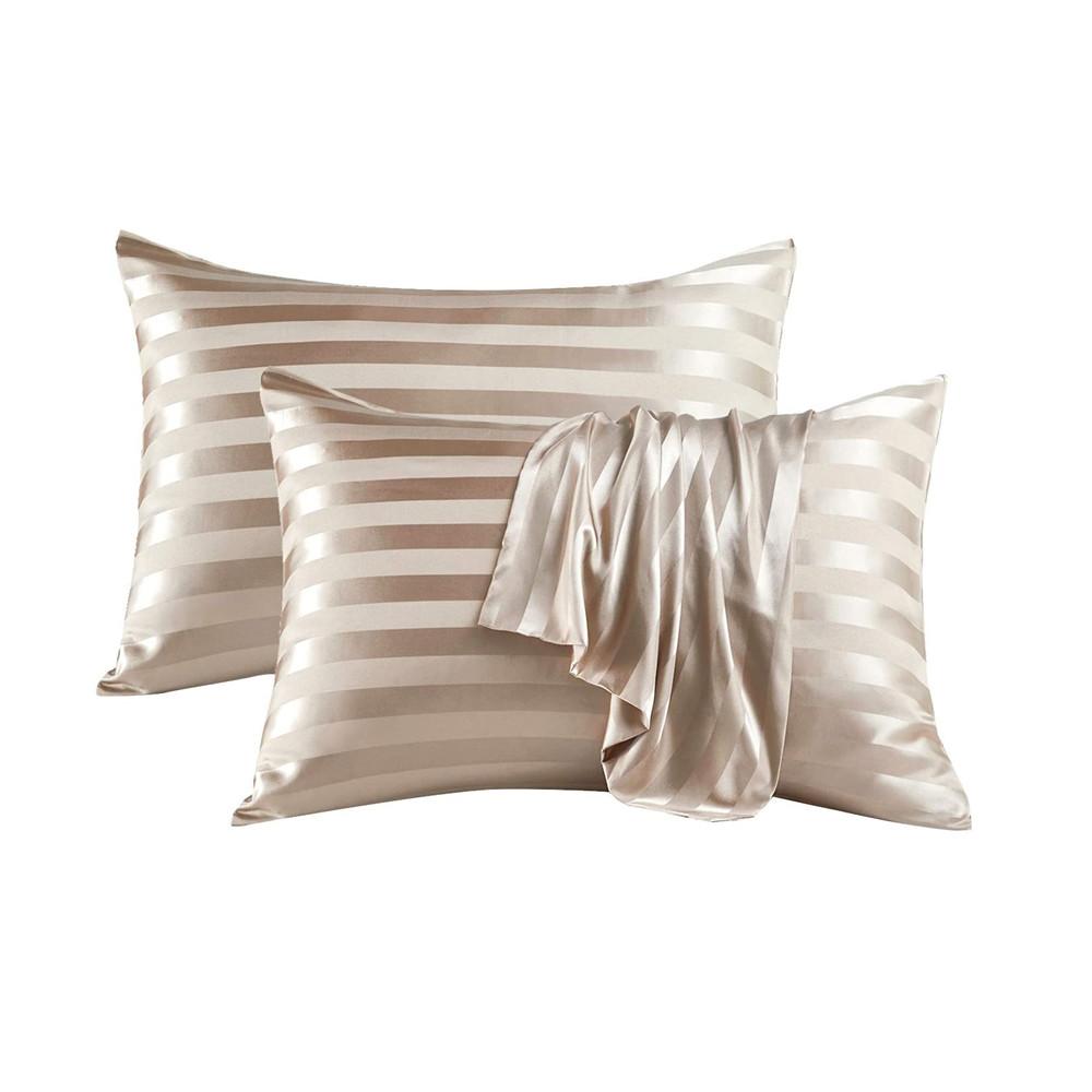 

Наволочка из сатина для волос и кожи, 2 шт., набор из 2 наволочек размера Queen, шелковистая наволочка с конвертом 50x75cm золотой