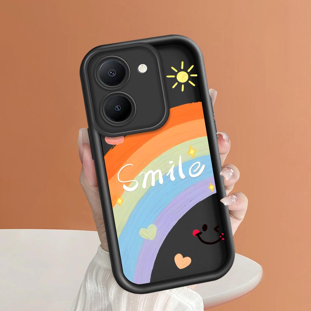 Soft Silicone Square Ladders Cartoon Pattern Full Cover Camera Protection Shockproof Case for iPhone Infinix Tecno Vivo