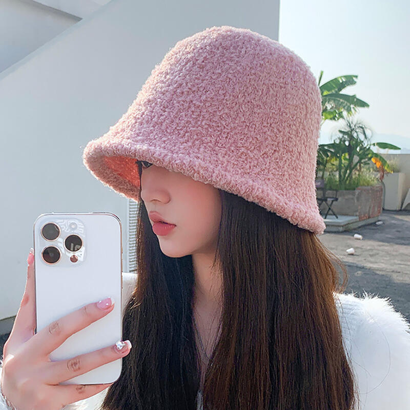 Poggle Wide Bucket Hat Women's Winter Fleece Bucket Hat