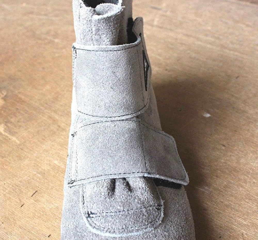 Tsubaki Model Safety Shoes, Velour, SB34, Velcro, Mid-Length, JIS Standard, Made In Japan, Gray, Size 28.0 Cm