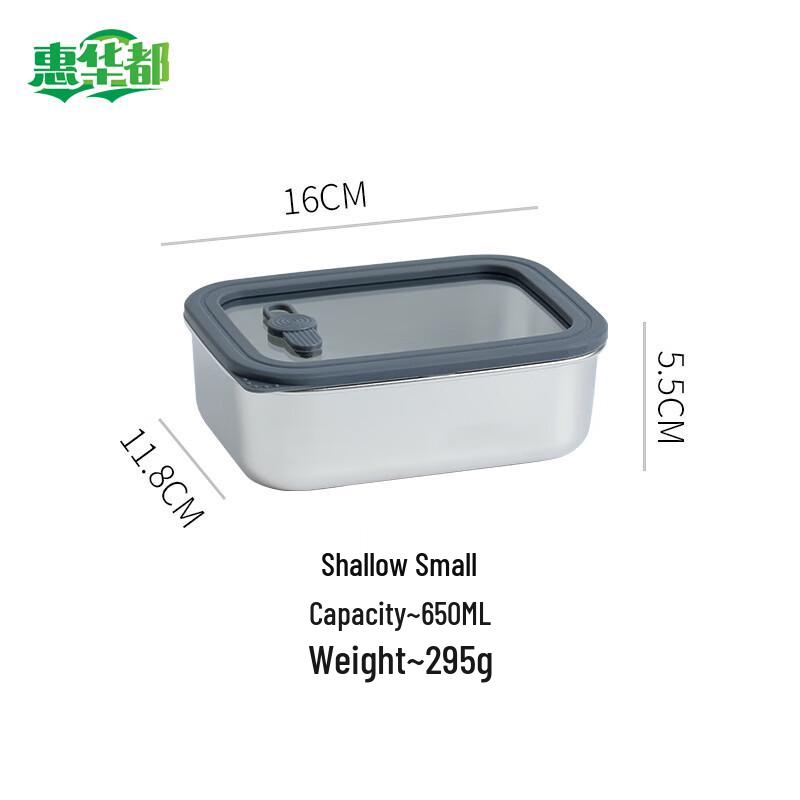 

HUIHUADU 304 Stainless Steel Food Storage Container with Glass Lid