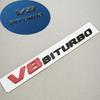 3D ABS Chrome Logo V8 BITURBO Emblem Car Fender Side Badge Decal For Mercedes Benz AMG C63S C63 E63 G63 G500 Sticker Accessories