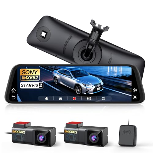

AUTO-VOX T11 Genuine Replacement Dash Cam, Mirror-Style [Equipped with the Most Powerful Sony IMX662 Sensor Ever, STARVIS2 Ultra Night Vision], CarPla