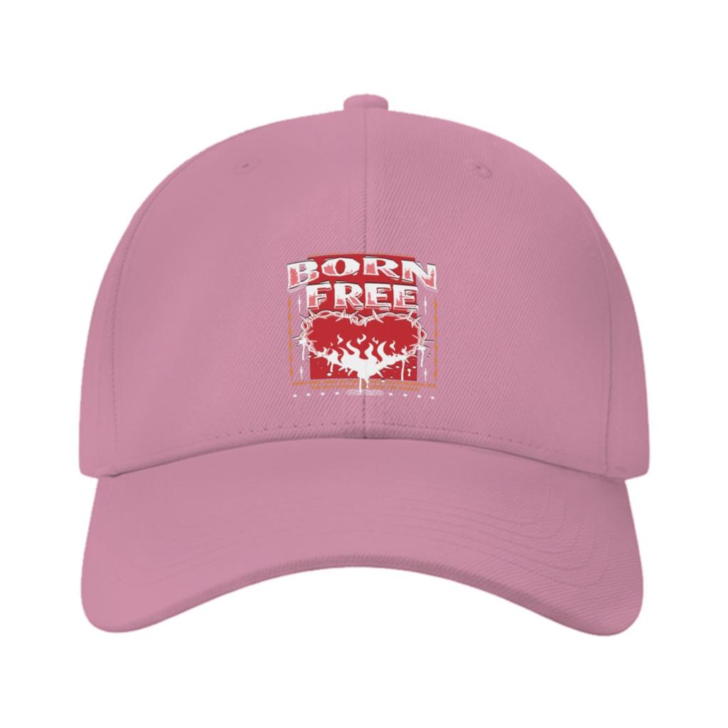Born Free Fire Heart Graphic Baseball Cap Unisex Casual Cotton Adjustable Summer Hat