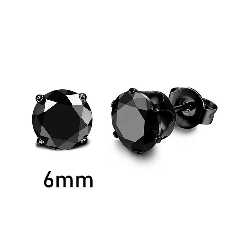 1 Pair Gothic Viking Rune Stud Earrings For Women/Men Stainless Steel Cubic Zirconia Rock Punk Piercing Jewelry