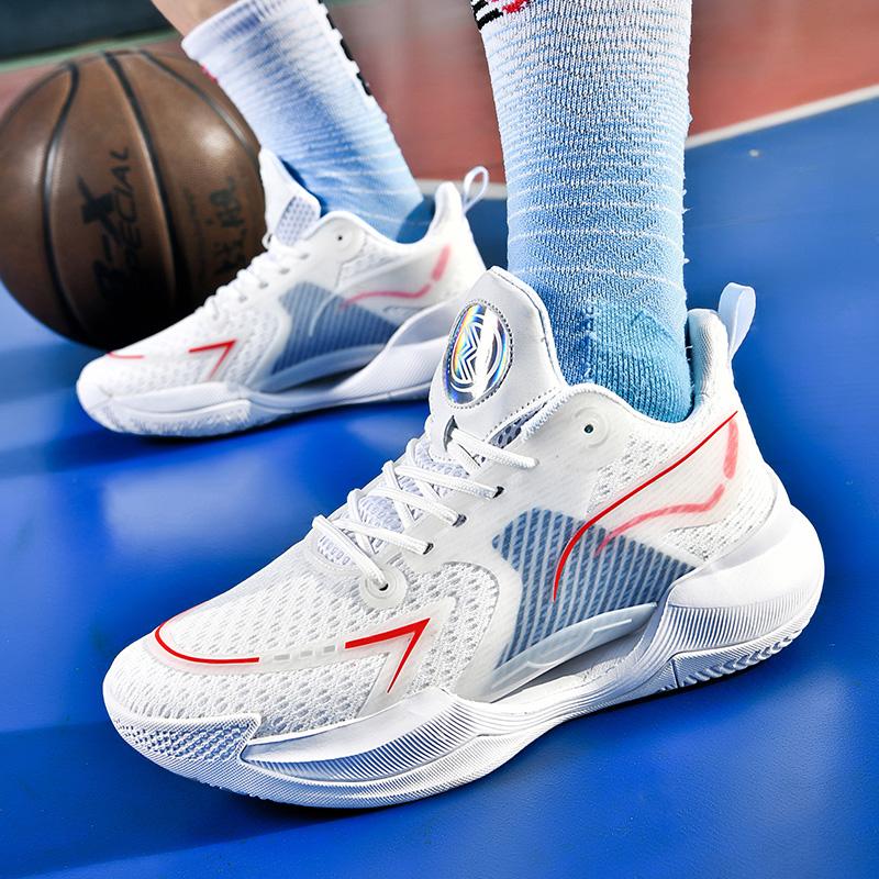 Flash cushioning white basketball shoes student sharp blade actual combat high school entrance examination breathable sports shoes