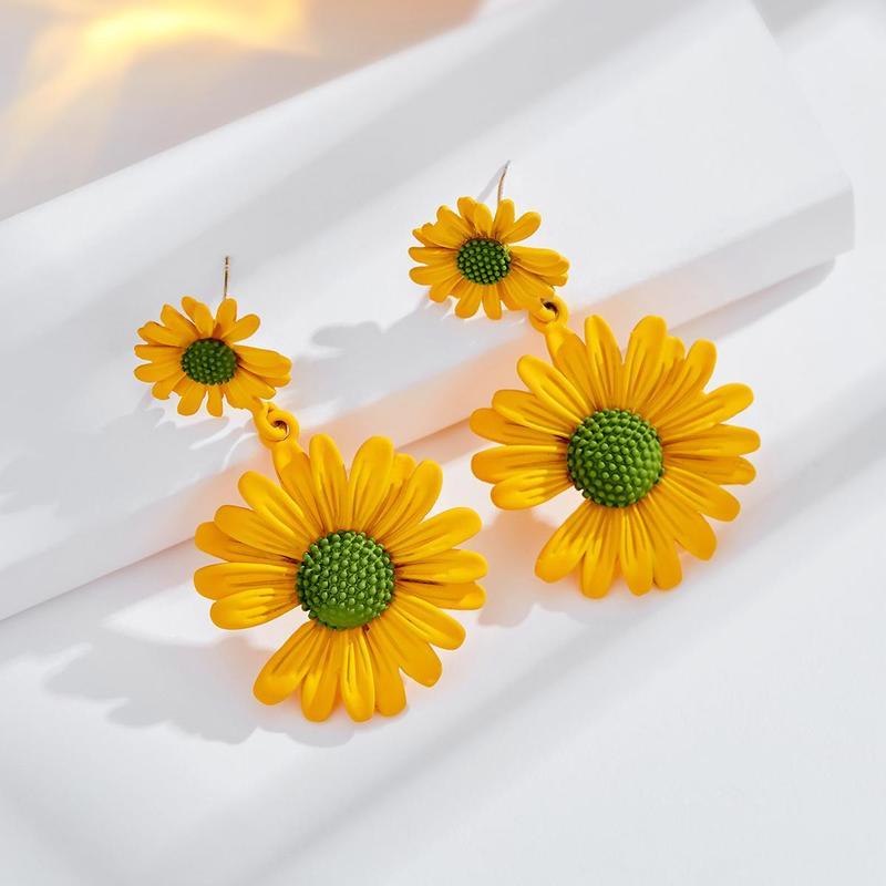 

Необычные серьги, модные элегантные серьги-гвоздики с цветком ромашки, женские стильные серьги, ювелирные изделия для помолвки, подвески, подарки