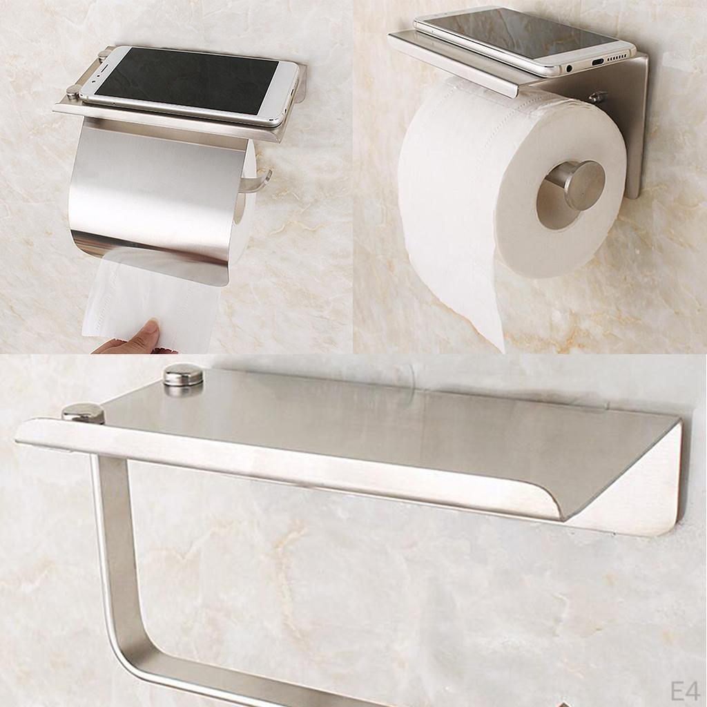 Layer Toilet Tissue Hanger Holding Board Roll Paper Stand Organizer, Dispenser, Brushed Finished